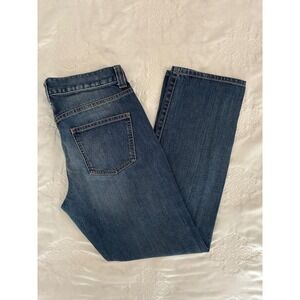 Talbots Boyfriend Jeans Med Wash Blue Denim Petite Size 6P 28 Mid Rise Straight